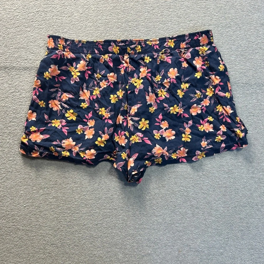 PINK Victoria's Secret Sleep Lounge Shorts Pajama Womens Medium Navy Floral